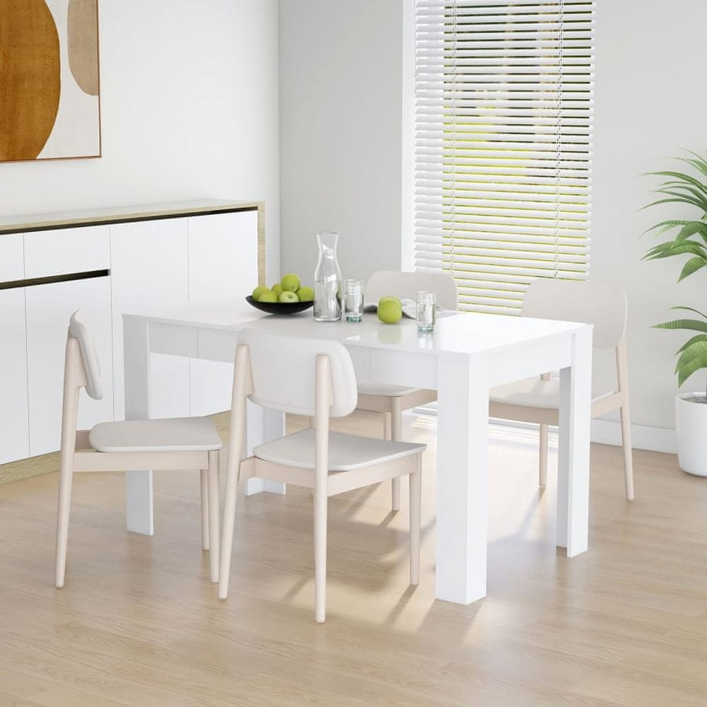 Vidaxl Jedálenský stôl biely 140x74,5x76 cm drevotrieska